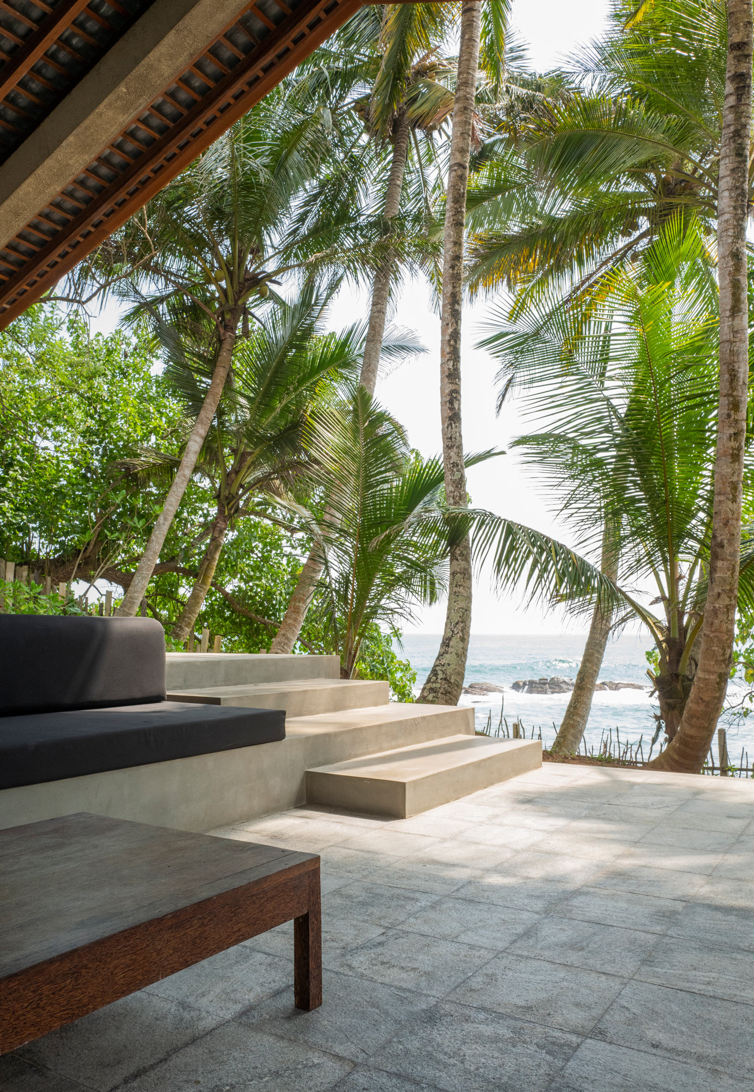 Enjoy Raw Luxury Design And Slow Holidays In This Airbnb In Sri Lanka - Concrete, teak wood, terrazzo materials - www.AUTHENTICINTERIOR.COM design studio & blog