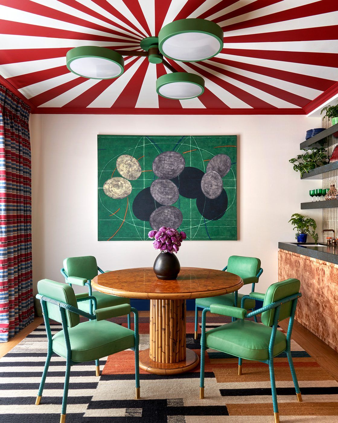 Pinterest home decor trends 2025 showing Cherry Red and modern interiors