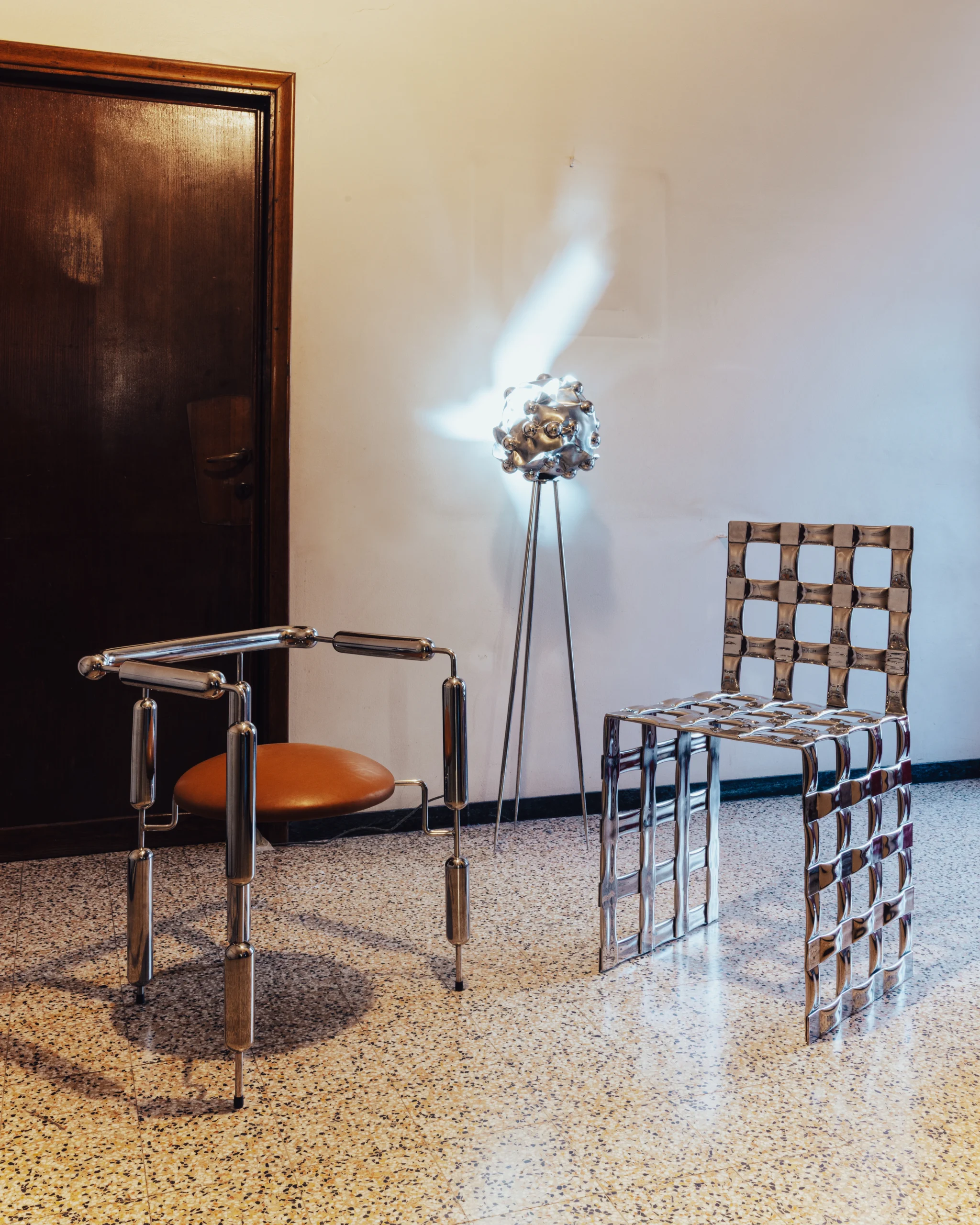 Mati Sipiora Phantom Chair and Meteor Lamp at Alcova Milan Design Week 2025 - Interior Design Trends 2026.