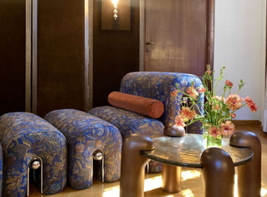 Soft Witness In Repose installation with Cono Chair and Sfondo screen at Alcova Milan Design Week 2025.