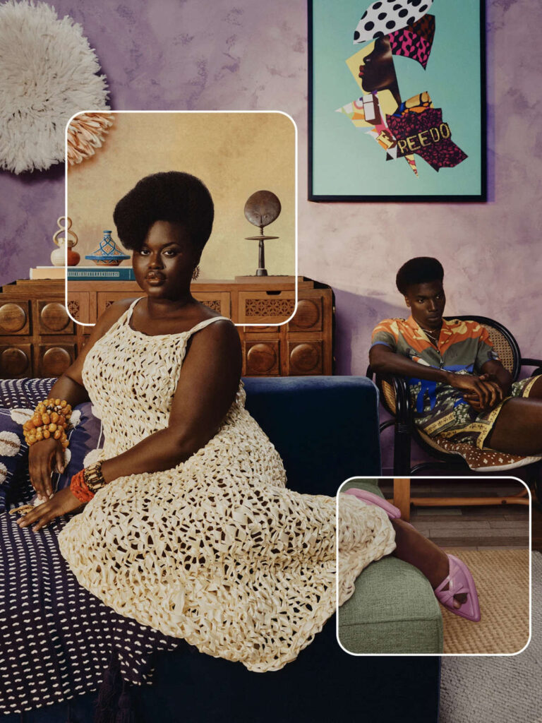 Interior design trends 2026 featuring Afrohemian decor with handcrafted objects, natural fibers, and warm earthy tones